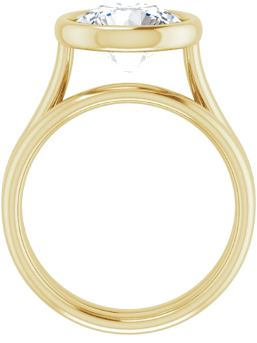 Sužadėtuvių Žiedas „Bezel-Set Solitaire“ 750 Geltonojo Aukso Round 9.4mm (7)