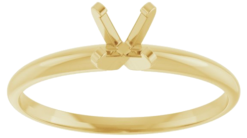 14K Yellow 4.6 mm Round Ultra-Lightweight Solitaire Engagement Ring Mounting (3)