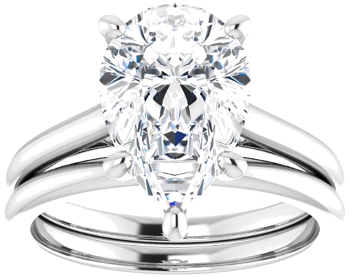 Sužadėtuvių Žiedas „Infinity-Inspired“ 585 Baltojo Aukso Pear Shape 12mm x 8mm (8)