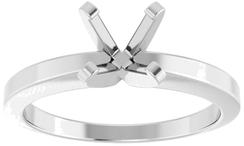14K White 6 mm Round Solitaire Engagement Ring Mounting (3)