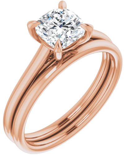 Sužadėtuvių Žiedas „Solitaire“ 585 Rožinis Aukso Cushion 6mm (6)