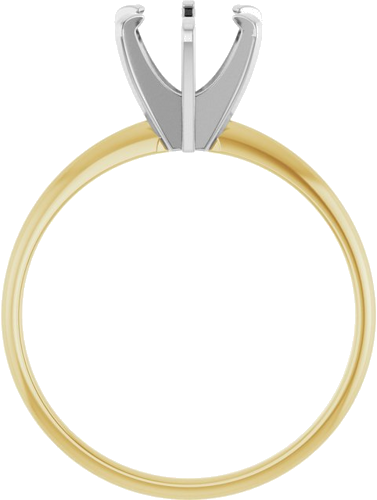 14K Yellow White 6.6-7.2 mm Round 6-Prong Solitaire Engagement Ring Mounting (2)
