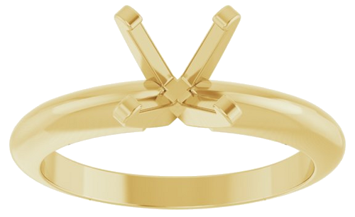 14K Yellow 6.5 mm Round Solitaire Engagement Ring Mounting (3)