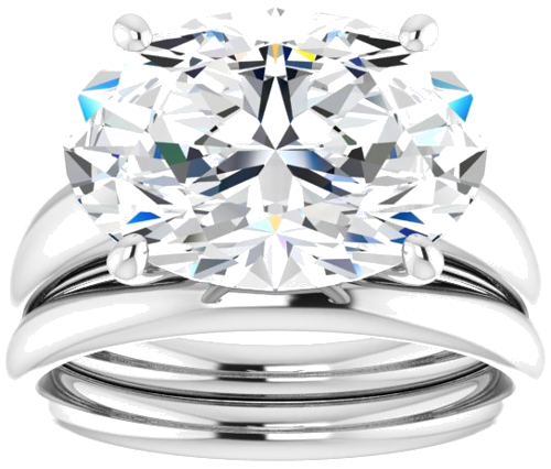 Sterling Silver 14x10 mm Oval Engagement Ring Mounting (8)