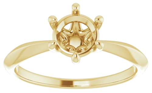 Sužadėtuvių Žiedas „Solitaire“ 585 Geltonojo Aukso Round 6.5mm (3)