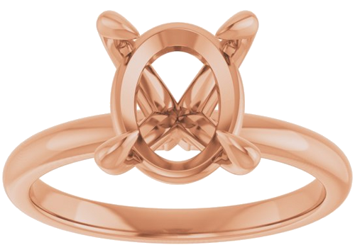 Sužadėtuvių Žiedas „Solitaire“ 585 Rožinis Aukso Oval 10mm x 8mm (3)