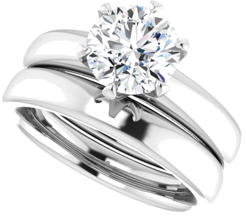 Platinum 7.4 mm Round Engagement Ring Mounting (10)