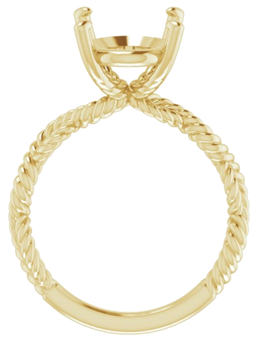 Sužadėtuvių Žiedas „Solitaire Twisted Rope“ 14k yellow gold Oval 12mm x 10mm (2)