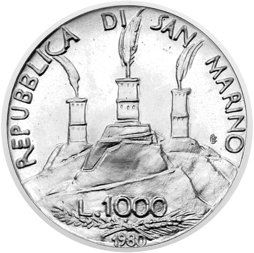 1000 Lire Saint Benedict 1980 San Marino Silver Coin (2)