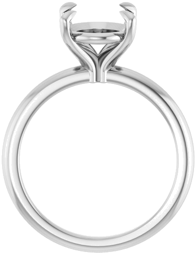 14K White 11x9 mm Oval Solitaire Engagement Ring Mounting (2)