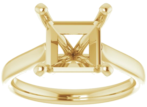 14K Yellow 8 mm Square Engagement Ring Mounting (3)