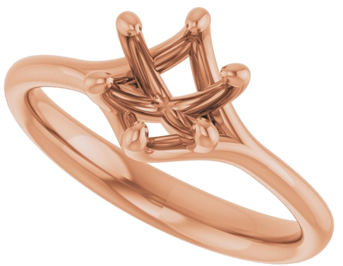 14K Rose 6.5 mm Round Engagement Ring Mounting (5)