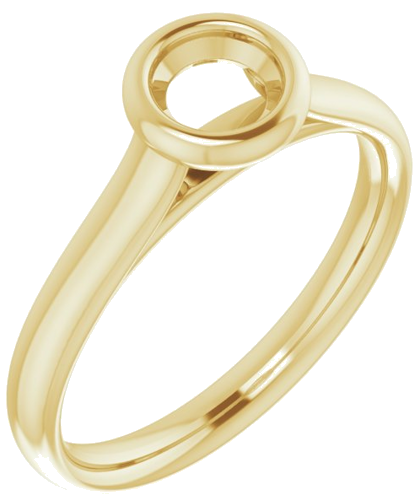 Sužadėtuvių Žiedas „Bezel-Set Solitaire“ 585 Geltonojo Aukso Round 4.8mm (1)