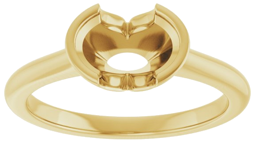 14K Yellow 8x6 mm Oval Solitaire Engagement Ring Mounting (3)