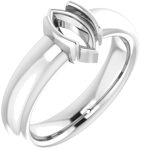 Sužadėtuvių Žiedas „Half Bezel Solitaire“ 585 Baltojo Aukso Marquise 9mm x 4.5mm (1)