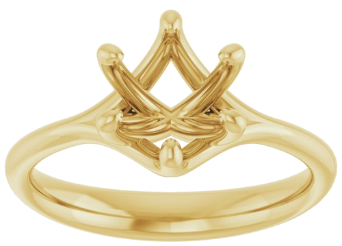 18K Yellow 7.4 mm Round Engagement Ring Mounting (3)
