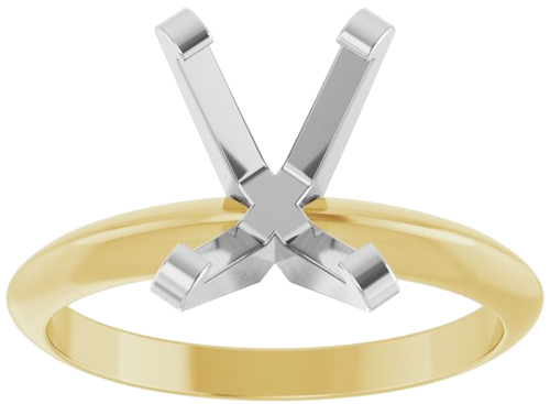 14K Yellow White 8.5x6.5 mm Emerald Solitaire Engagement Ring Mounting (3)