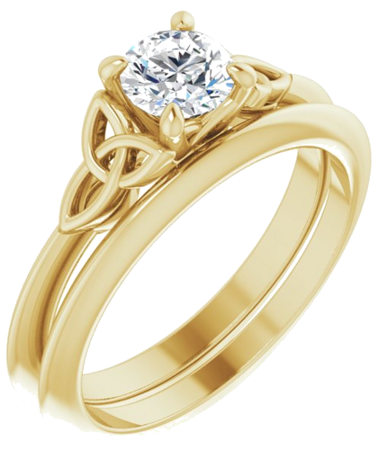 14K Yellow 5.2 mm Round Solitaire Engagement Ring Mounting (6)