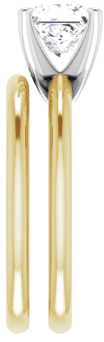 18K Yellow   White  6x6 mm Square Solitaire Engagement Ring Mounting (9)