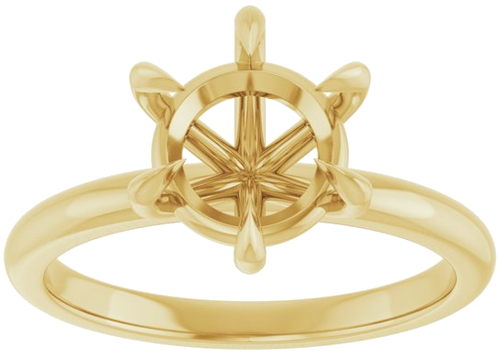 14K Yellow 8.2 mm Round Solitaire Engagement Ring Mounting (3)