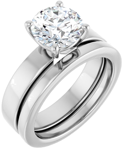 14K White 8 mm Round Solitaire Engagement Ring Mounting (6)