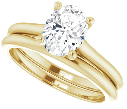 Sužadėtuvių Žiedas „Solitaire“ 585 Geltonojo Aukso Oval 8mm x 6mm (10)