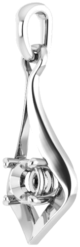 14K White  4.1 mm Round Pendant Mounting (2)