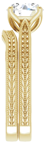 Sužadėtuvių Žiedas „Solitaire“ 585 Geltonojo Aukso Round 7.4mm (9)