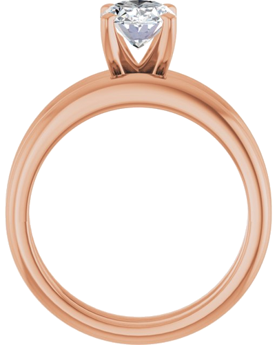 Sužadėtuvių Žiedas 14k rose gold Oval 8mm x 6mm (7)