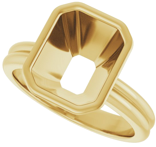 Sužadėtuvių Žiedas „Bezel-Set Solitaire“ 14k yellow gold Emerald 10mm x 8mm (5)