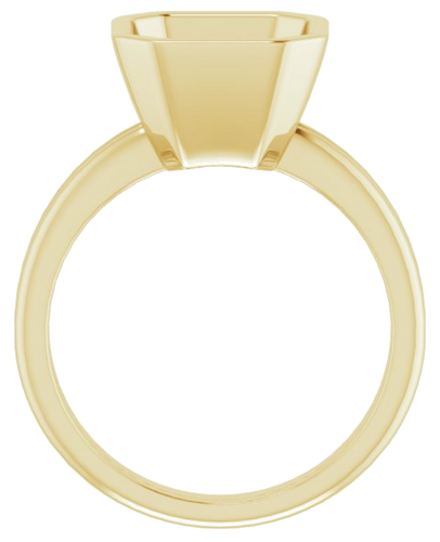 Sužadėtuvių Žiedas „Bezel-Set Solitaire“ 750 Geltonojo Aukso Asscher 9mm (2)