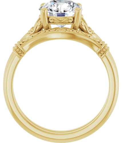14K Yellow 8 mm Round Solitaire Engagement Ring Mounting (7)