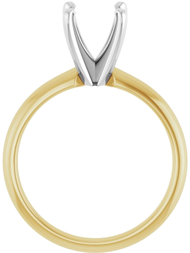 Sužadėtuvių Žiedas „Solitaire“ 585 Baltojo Ir Geltonojo Aukso Round 6.6mm x 7.2mm (7)