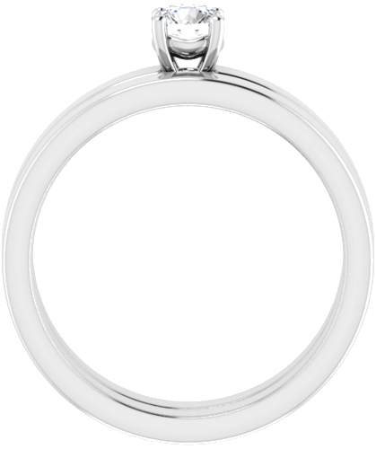 Sužadėtuvių Žiedas „Solitaire“ 585 Baltojo Aukso Round 4.1mm (7)