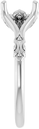 14K White 9x7 mm Oval Solitaire Engagement Ring Mounting (4)