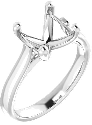 Platinum 9.4 mm Round Engagement Ring Mounting (1)
