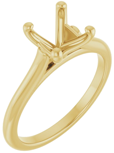 14K Yellow 7 mm Cushion Solitaire Engagement Ring Mounting (1)