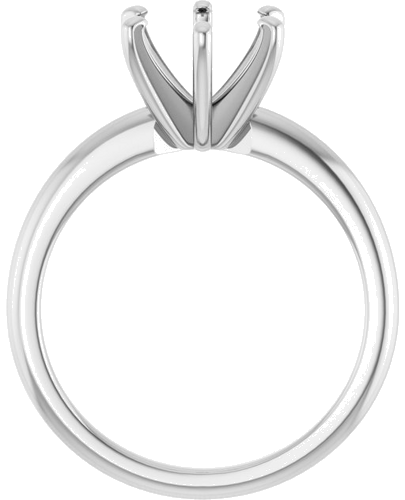 14K White  8 mm Round Solitaire Engagement Ring Mounting (2)