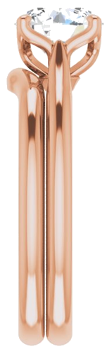 Sužadėtuvių Žiedas „Solitaire“ 585 Rožinis Aukso Round 7mm (9)