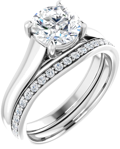 14K White 7 mm Round Solitaire Engagement Ring Mounting (6)