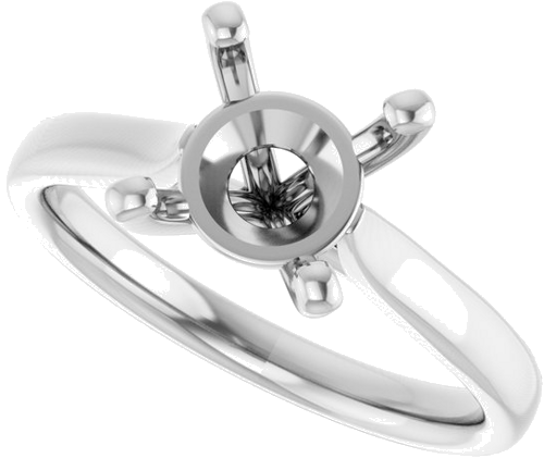 Platinum 8.2 mm Round Engagement Ring Mounting (5)