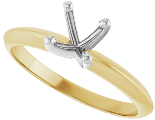 Sužadėtuvių Žiedas „Light Solitaire“ 585 Baltojo Ir Geltonojo Aukso Round 5.7mm x 6mm (5)