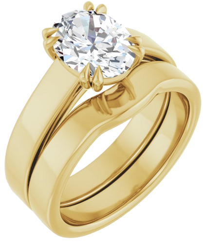 14K Yellow 9x7 mm Oval Engagement Ring Mounting (5)