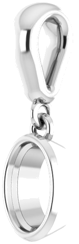 Pakabukas „Bezel-Set“ 585 Baltojo Aukso Oval 6mm x 4mm (2)