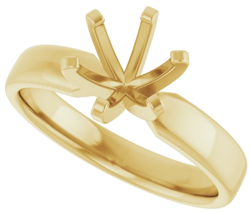 14K Yellow 7 mm Round Solitaire Engagement Ring Mounting (5)