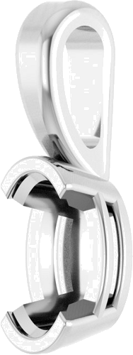 14K White 5x3 mm Oval Solitaire Pendant Mounting (2)