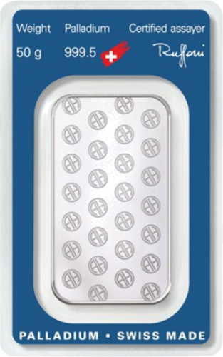 50 г Палладиевый слиток .995 Argor-Heraeus Швейцария (2)