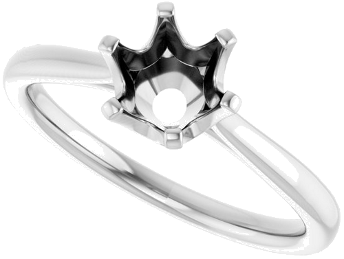 Sužadėtuvių Žiedas „Solitaire“ 585 Baltojo Aukso Round 6.5mm (5)