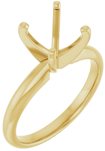 14K Yellow 7.8-8.6 mm Round 4-Prong Solitaire Ring Mounting (1)
