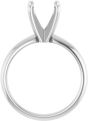 14K White 7.8-8.6 mm Round 4-Prong Solitaire Ring Mounting (2)